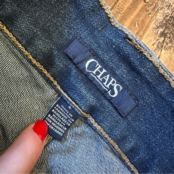 Chaps Dark Wash Front Pockets Button Up Jeans - Picture 3 of 9